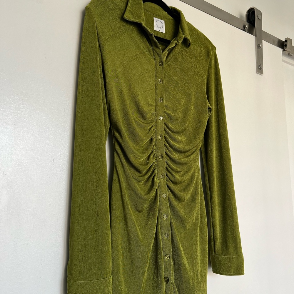 With Jean Andy Dress Forest Green Small